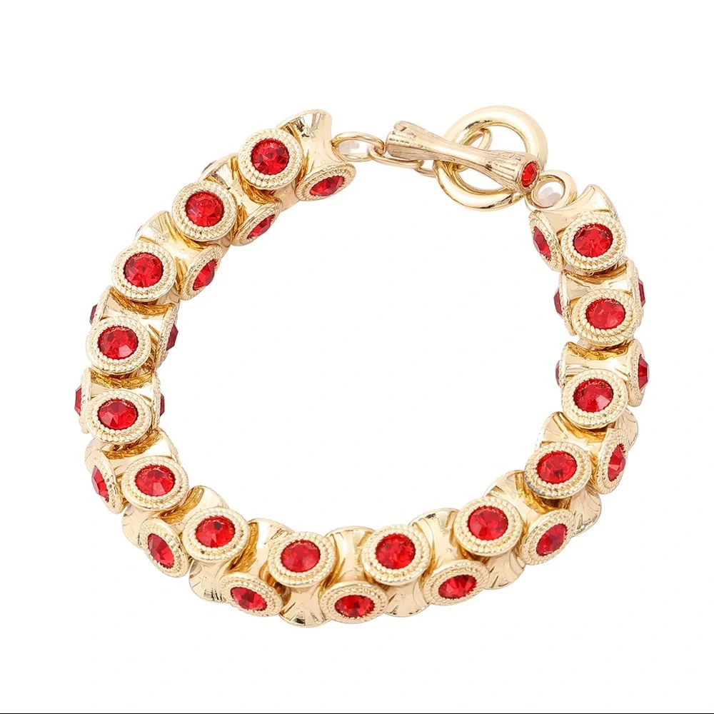 Red Austrian Crystal Stretch Bracelet